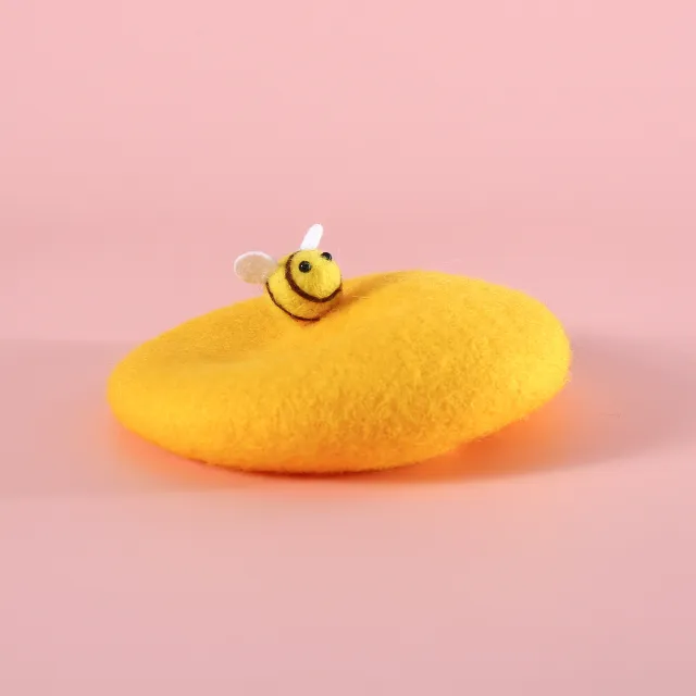 Pet Wool Cartoon Colored Bud Hat Bee Yellow Beret - Shop at LoveMi