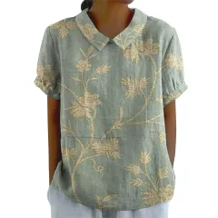 Women's Creative Retro Floral Cute Short-sleeved T-shirt - 2Models D758 - View 1
