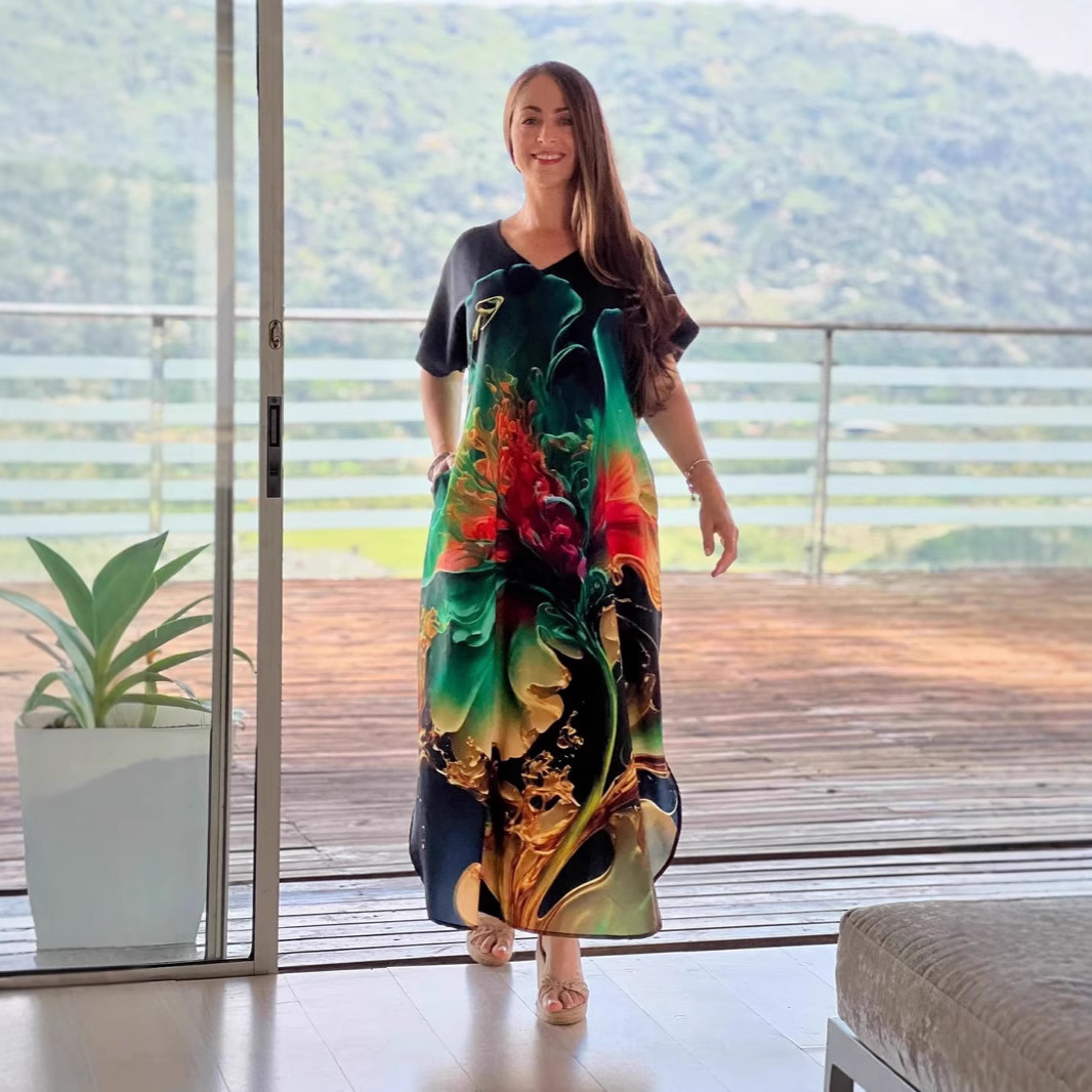 European And American Printing Dress Loose