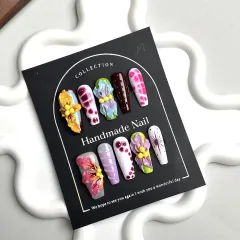 Handmade Carved Blooming Three-dimensional Modeling Patch Wear Nail Tip - Black - View 1