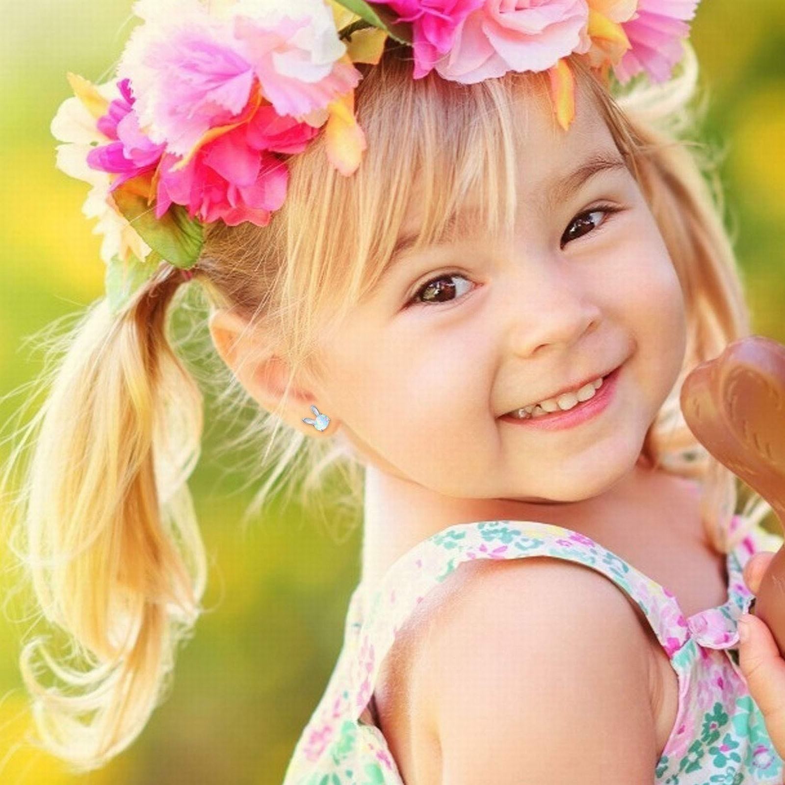 Cute Animal Rabbit Stud Earrings Opal