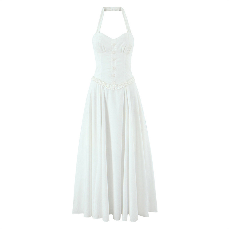 Retro Cotton Mid-length Dress