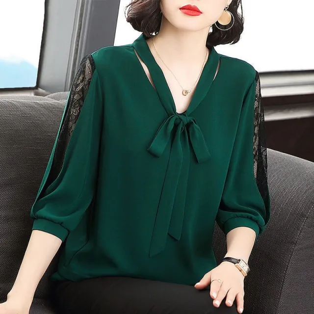 Spring And Summer New Loose Shirt Short Sleeve Large Size Women's Clothing Green - Shop at LoveMi