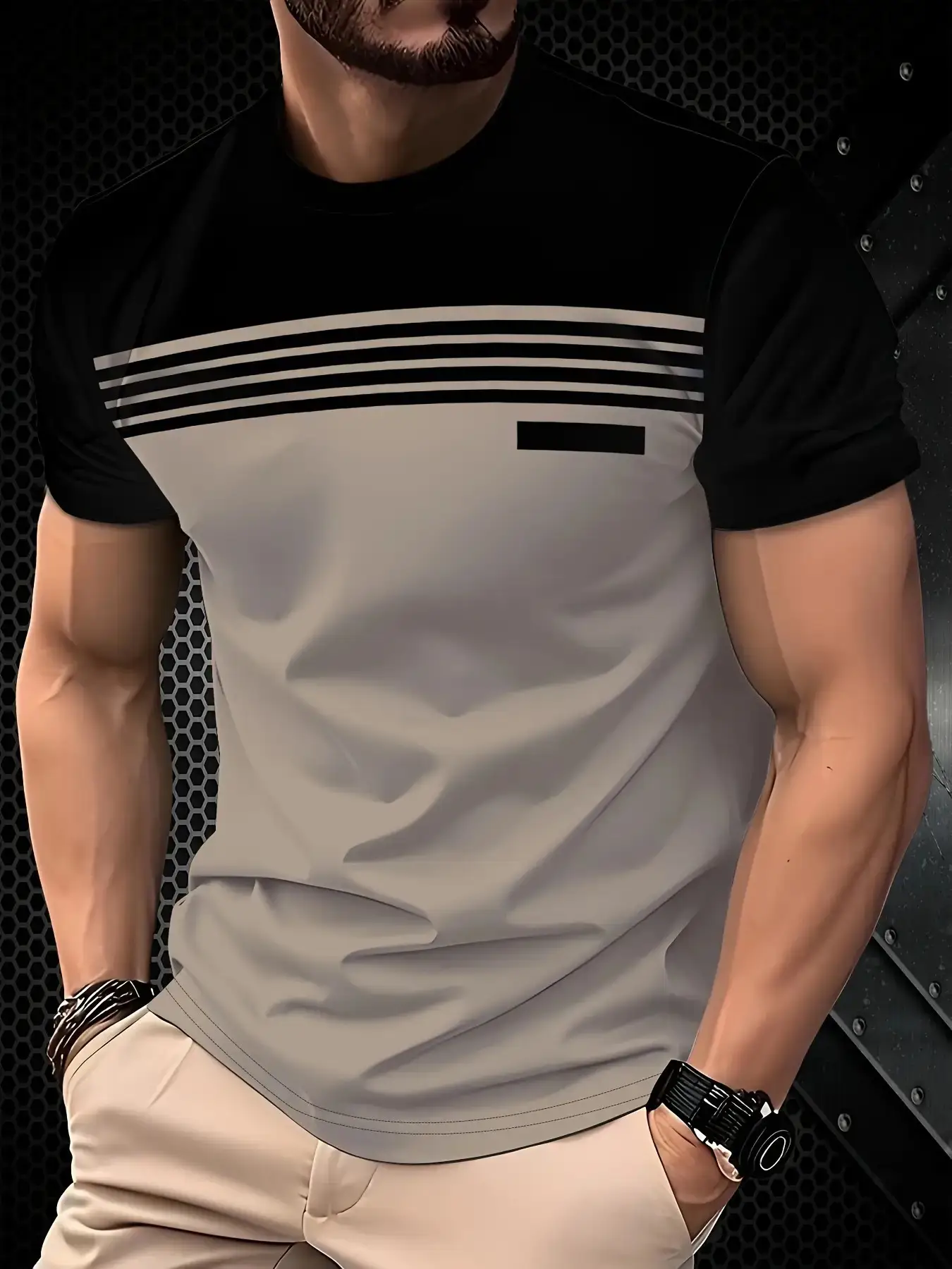 Short-sleeve Training Contrast-color Sports T-shirt
