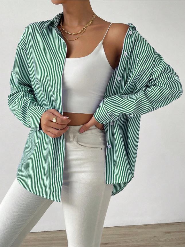 Cardigan Top Loose Casual Long Sleeves Shirt For Women