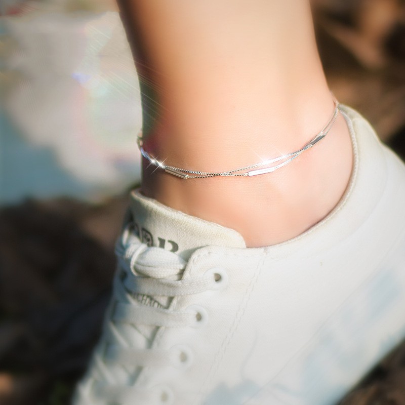 Mori Artistic Double-circle Anklet Ornament Women (S925