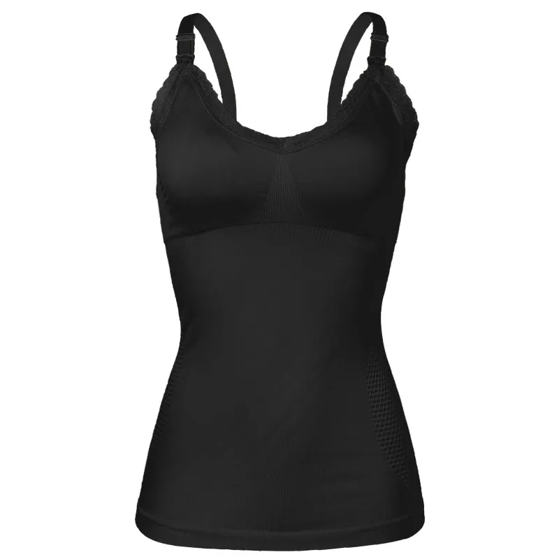Long Strap Lace Maternity Breastfeeding Vest Wear-free Bra - Elegant Black