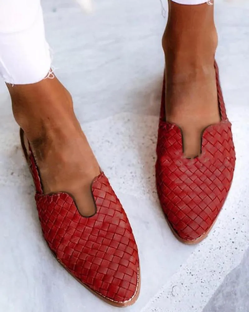 Womens Plus Size Flat Low Heel Sandals - Red