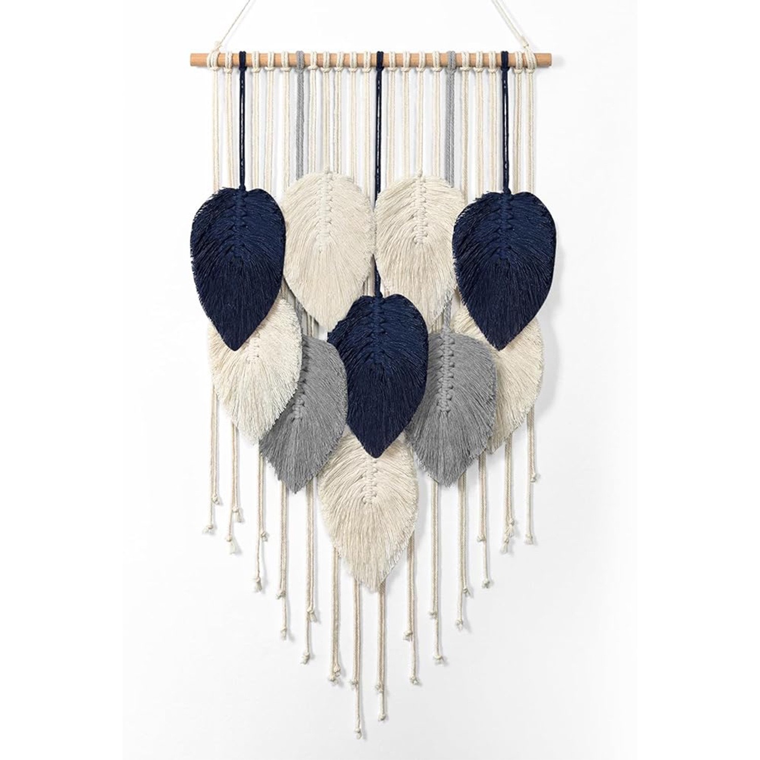 Handwoven Leaf Tassel Wall Hanging