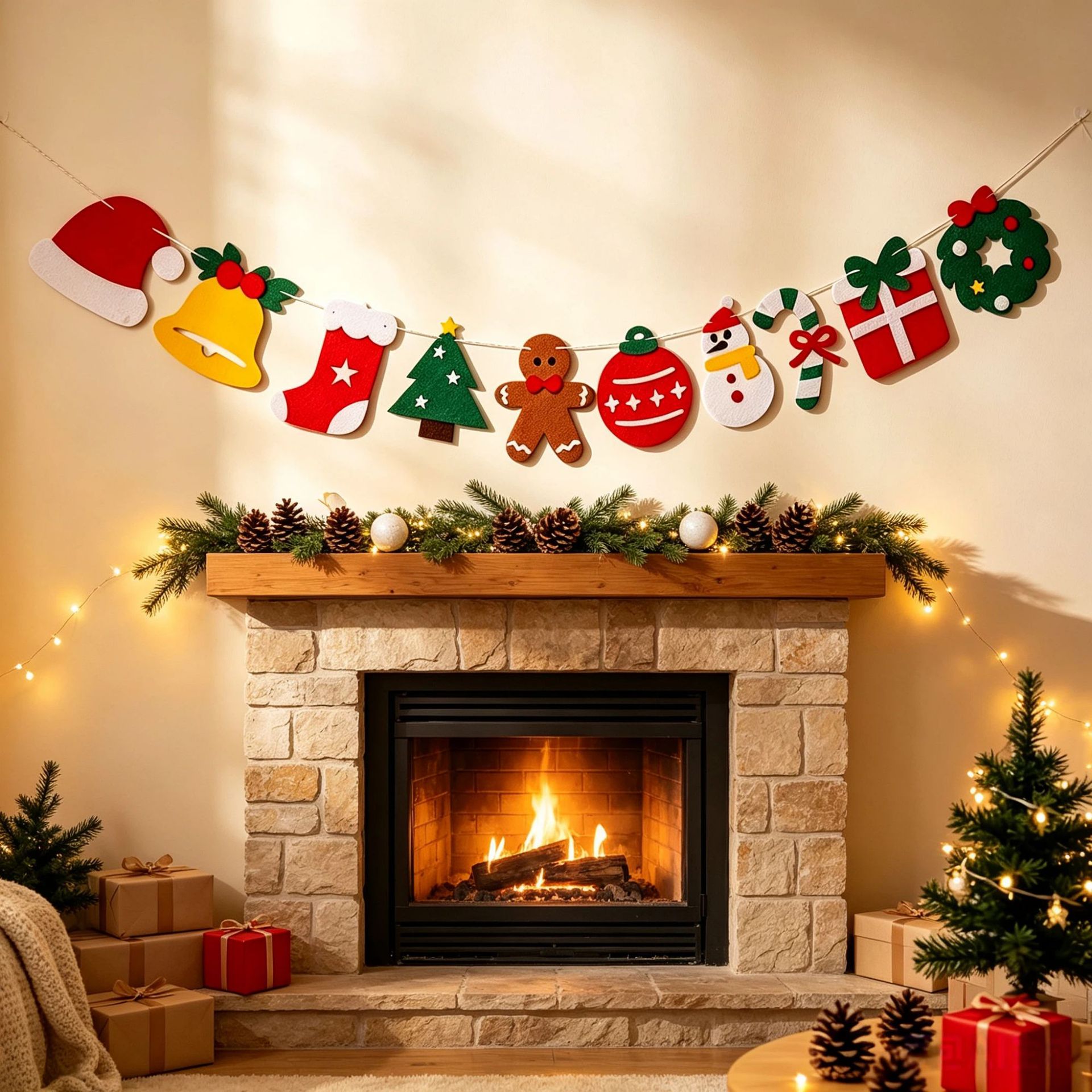 Christmas felt banner ornament hanging decoration