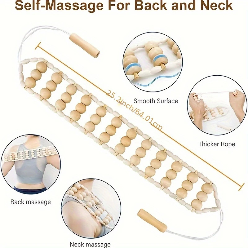 Wooden Massager Meridian-stretching Stick Gua Sha Board And Wooden Therapeutic Cups