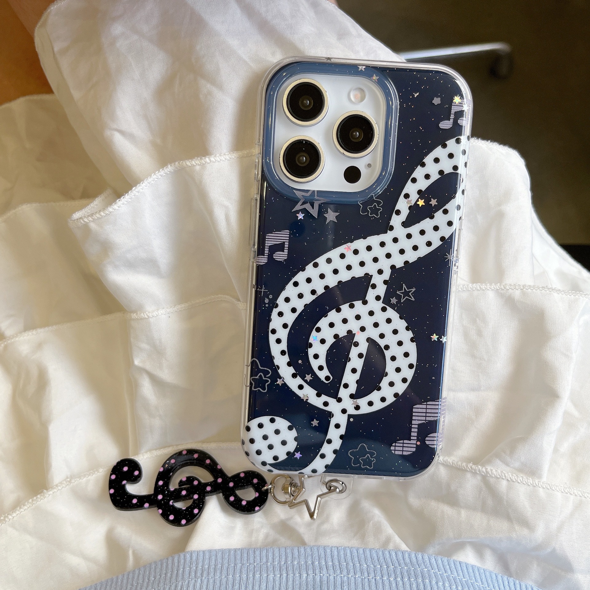 Funda de Silicona Minimalista con Estrellas y Notas Musicales - imagen 1