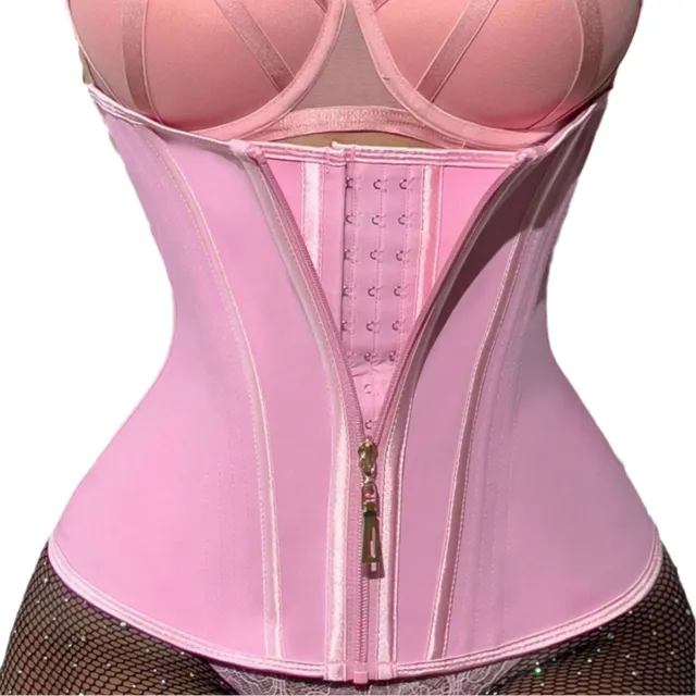 Hourglass Waist Shaping Belt Latex Corset Pink - Shop at LoveMi