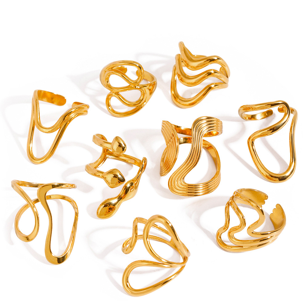 Irregular Line Simple Hollow Ring Personality All-match