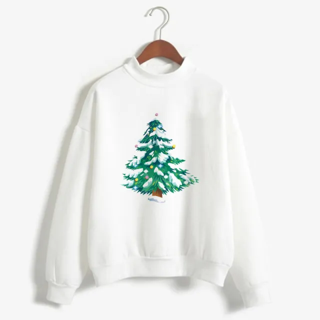 Christmas Printing Turtleneck Sweater Women 579Style - Shop at LoveMi