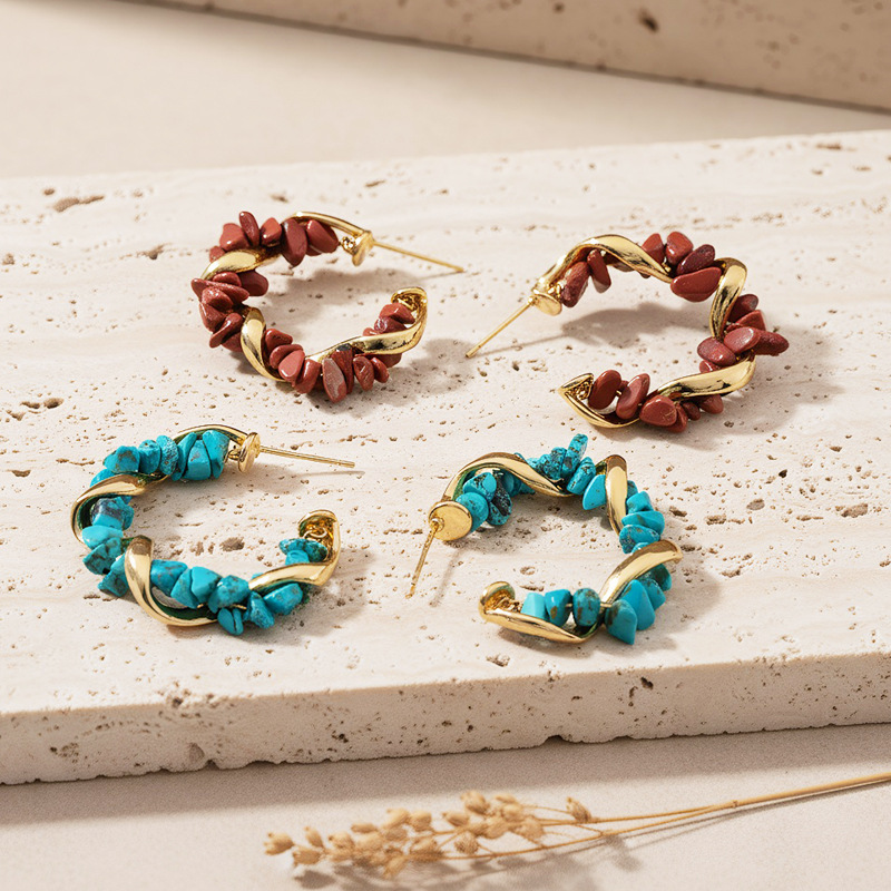 Red Colorful Blue Turquoise Fashion Earrings