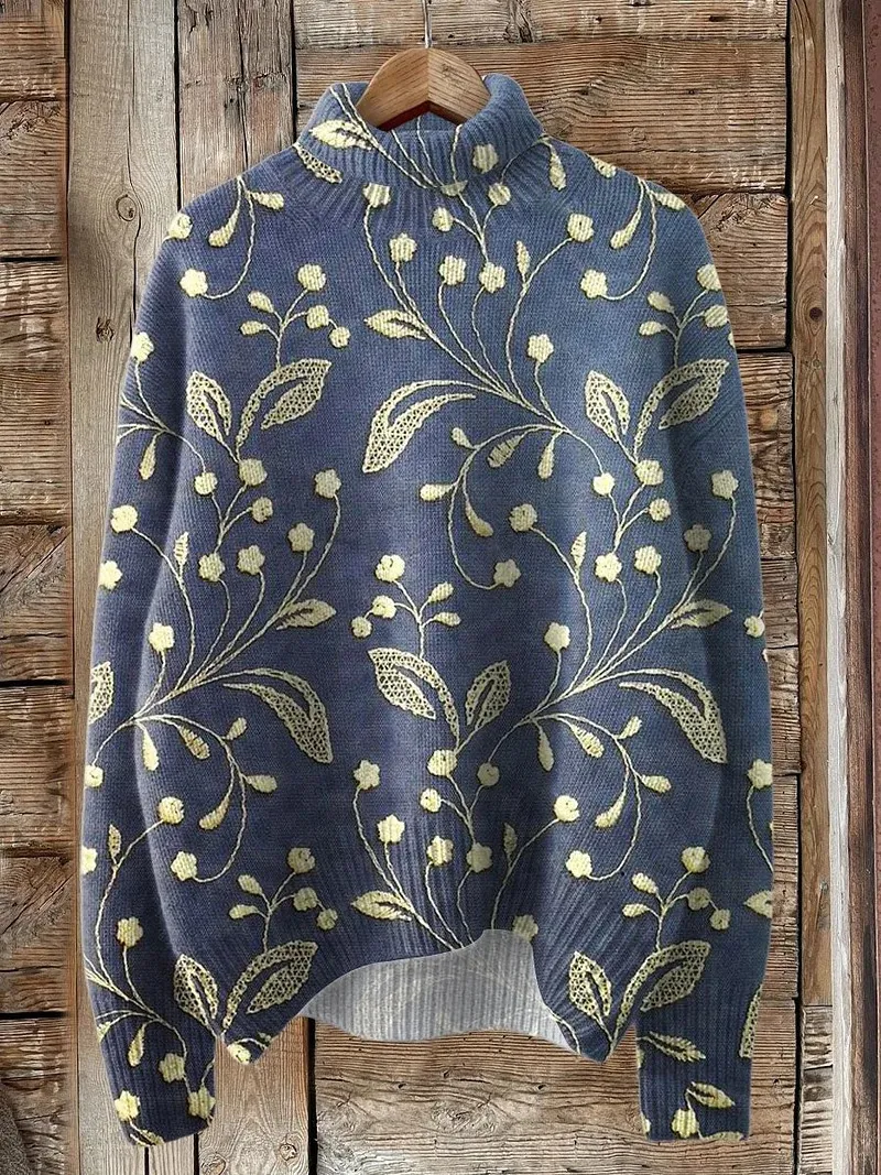 Women's New Floral Print Pullover Sweater - 6Style