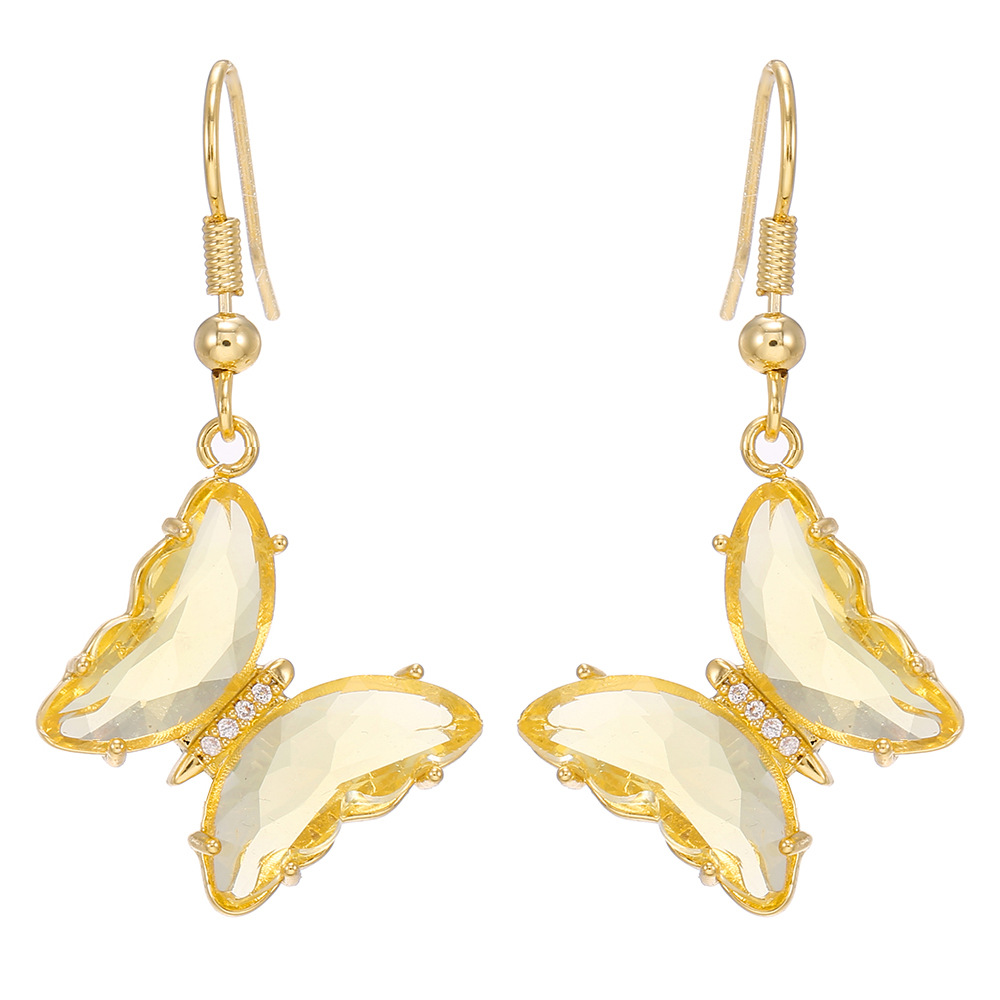 Women's Fashion Glass Butterfly Ear Hook
