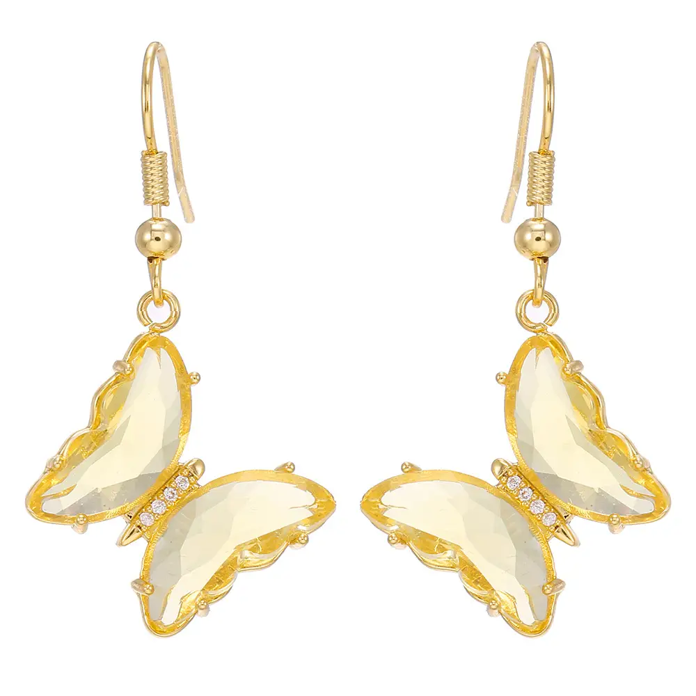 Women's Fashion Glass Butterfly Ear Hook