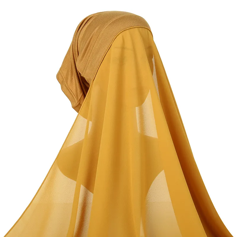 Pearl Chiffon Women's Suit Convenient Scarf - 12 Turmeric