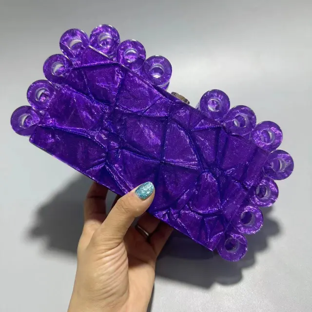 Ladies New Fashion Circle Clutch Purple - Shop at LoveMi