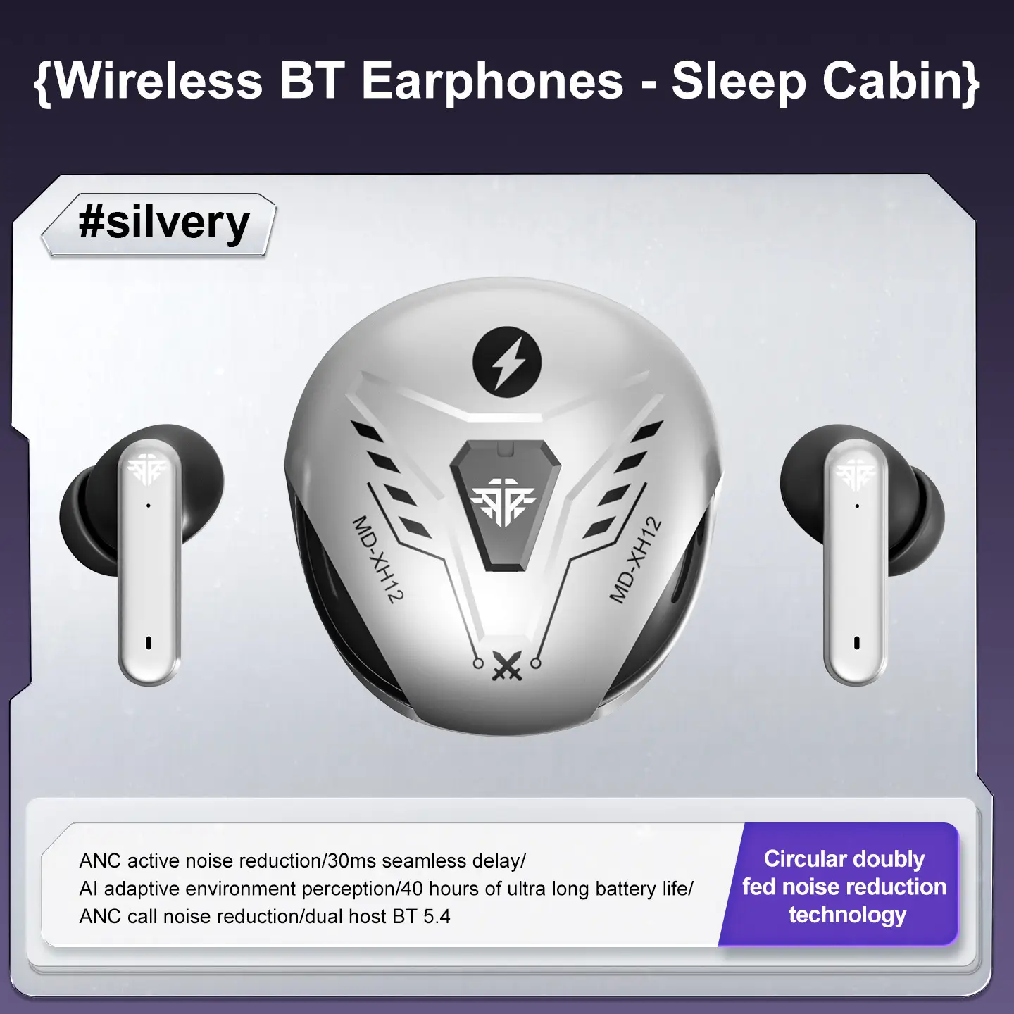 Mecha Game Bluetooth Headset ANC Active Noise Reduction Low Latency HD Call APP Custom Adjustable New