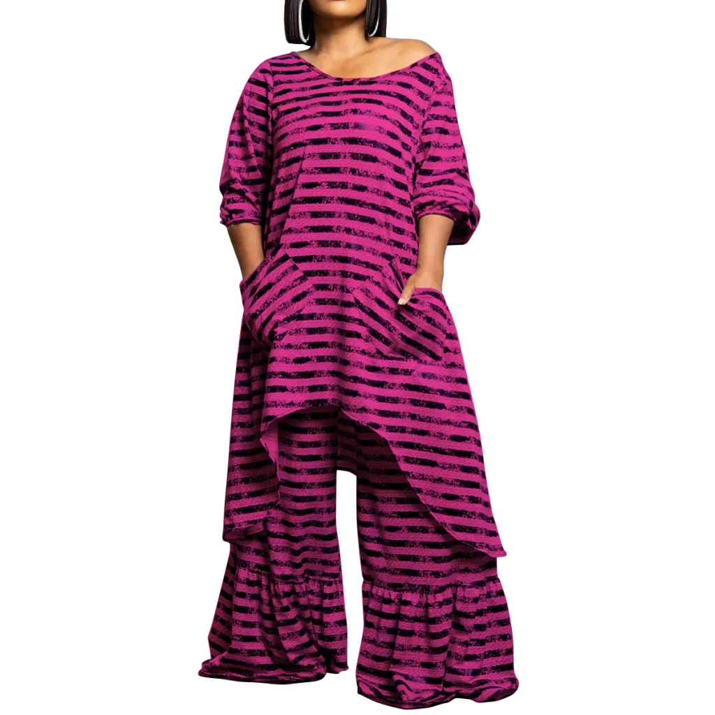 Women's Fashion Plus Size Irregular Suit - Rose Red