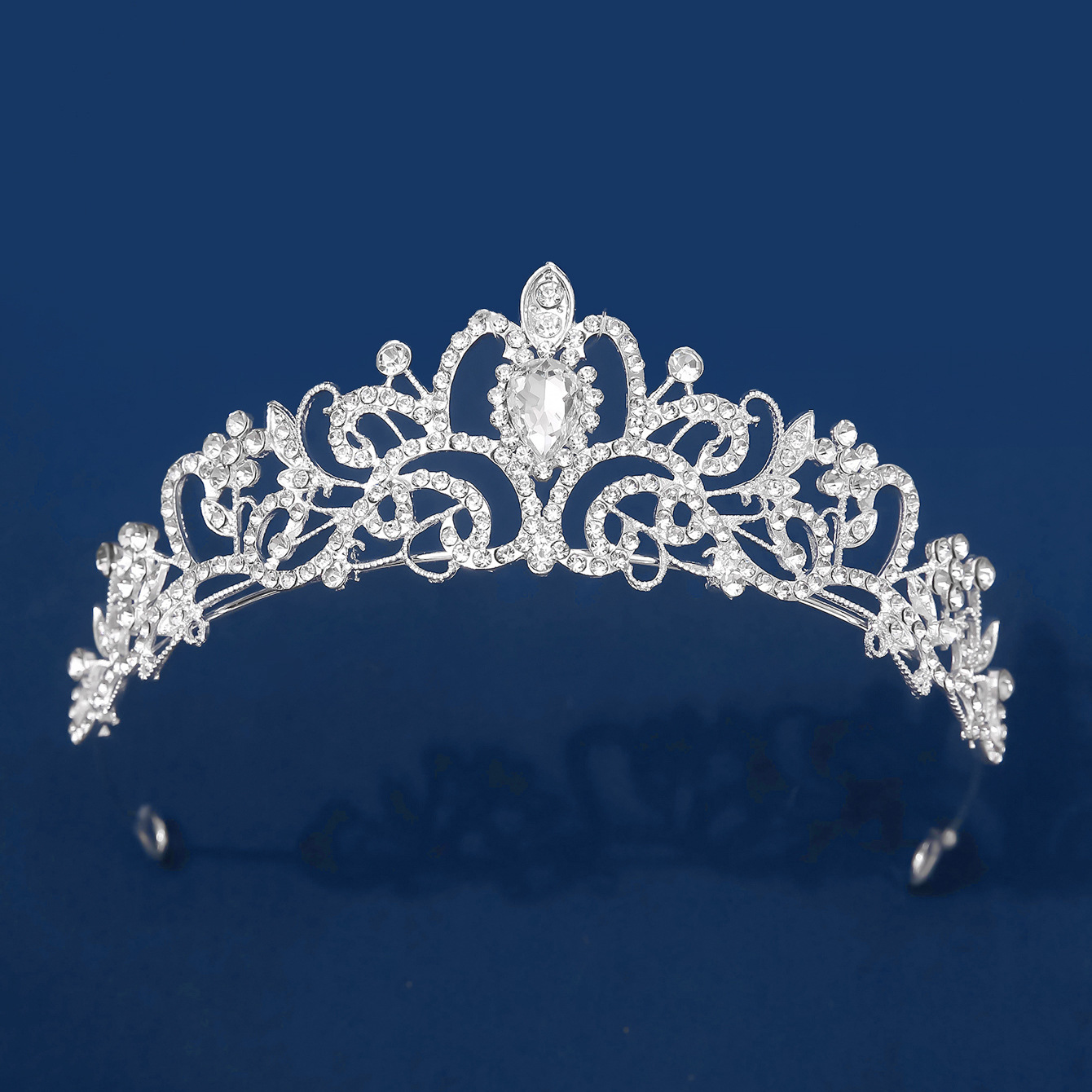 Electroplated Alloy Women's Semicircle Crown With Diamond 6