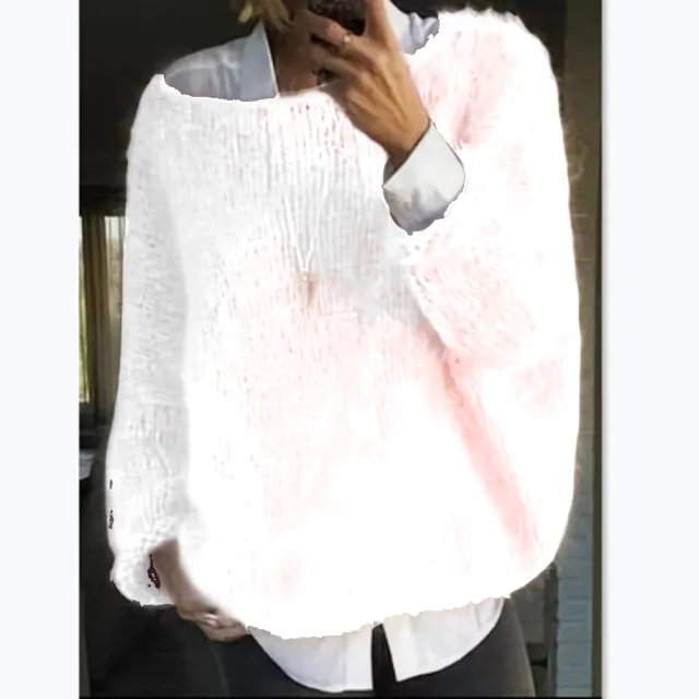 Women's Autumn And Winter Knitting Top Sweater White - Shop at LoveMi