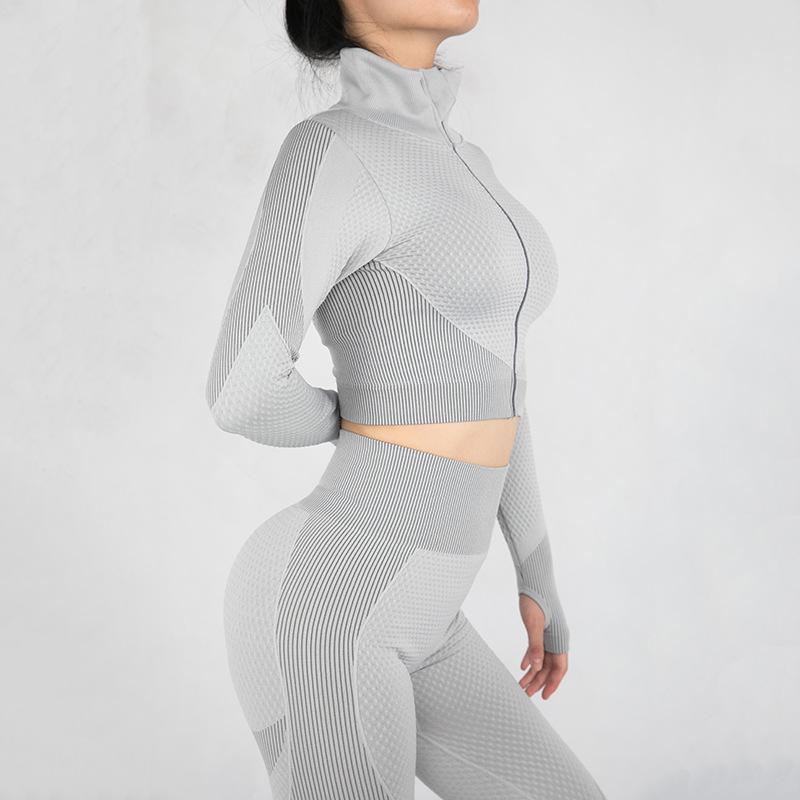 Outdoor Sports Zipper Cardigan Tight Yoga Suit Women