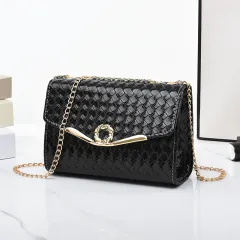 Chain Shoulder Messenger Women's Bag - Black - View 1