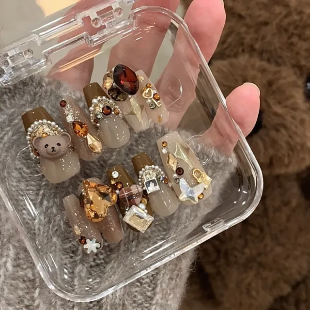 Maillard Bear Polo Brown Wear Nail Tip Customization As Shown In The Figure Shape - Shop at LoveMi