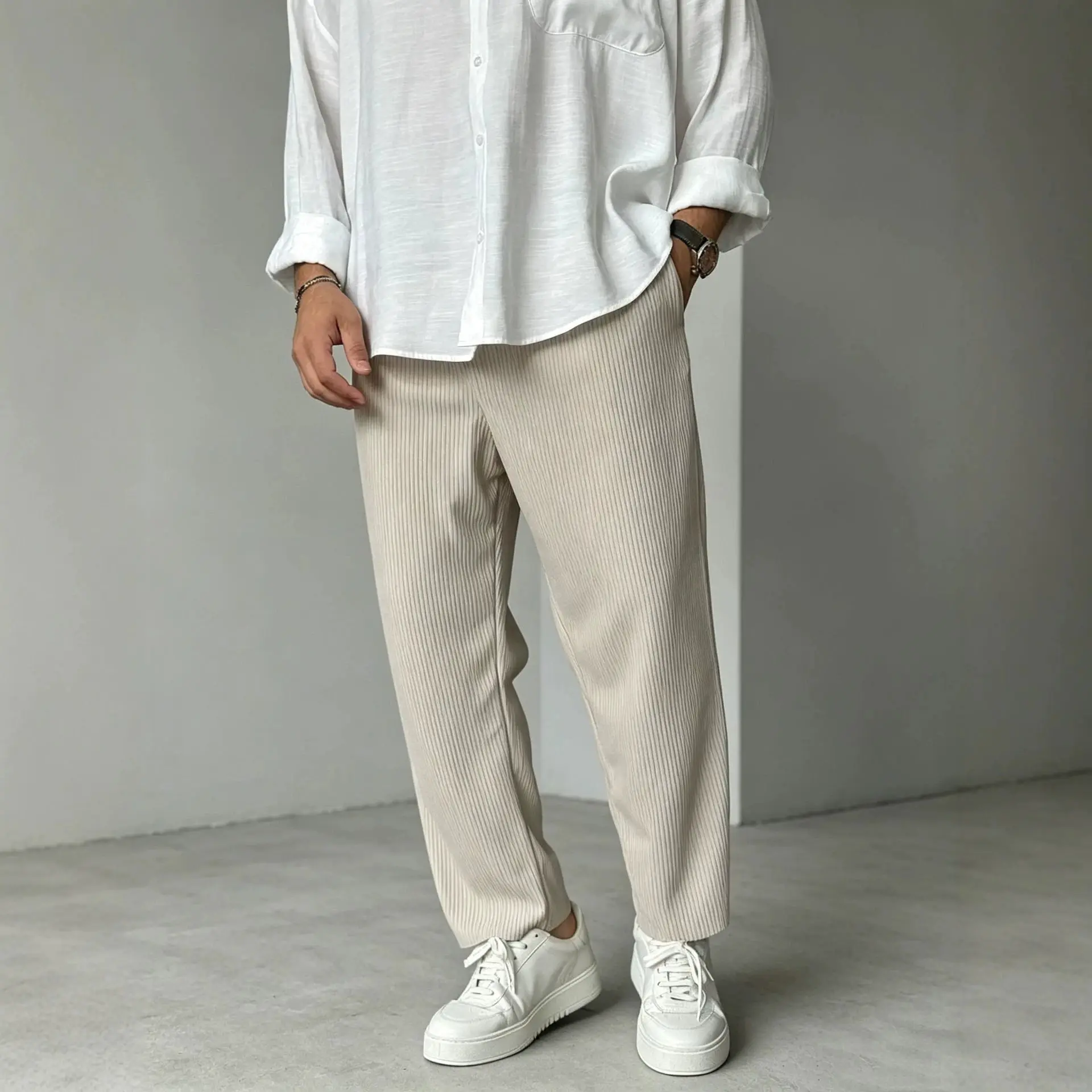 Mens Relaxed-fit Straight-leg Casual Pants