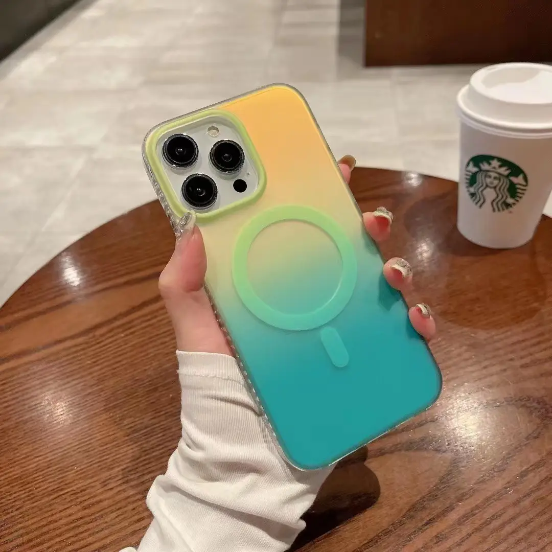 Gradient Streamer Neon Magnetic Suction Phone Case