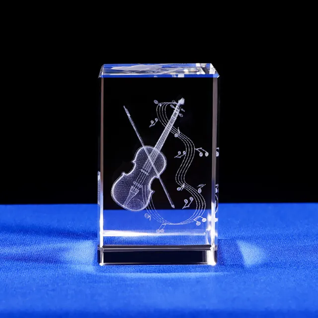 Interior Carving 3D Animal Series Crystal Statue Tourist Souvenir Violin - Shop at LoveMi