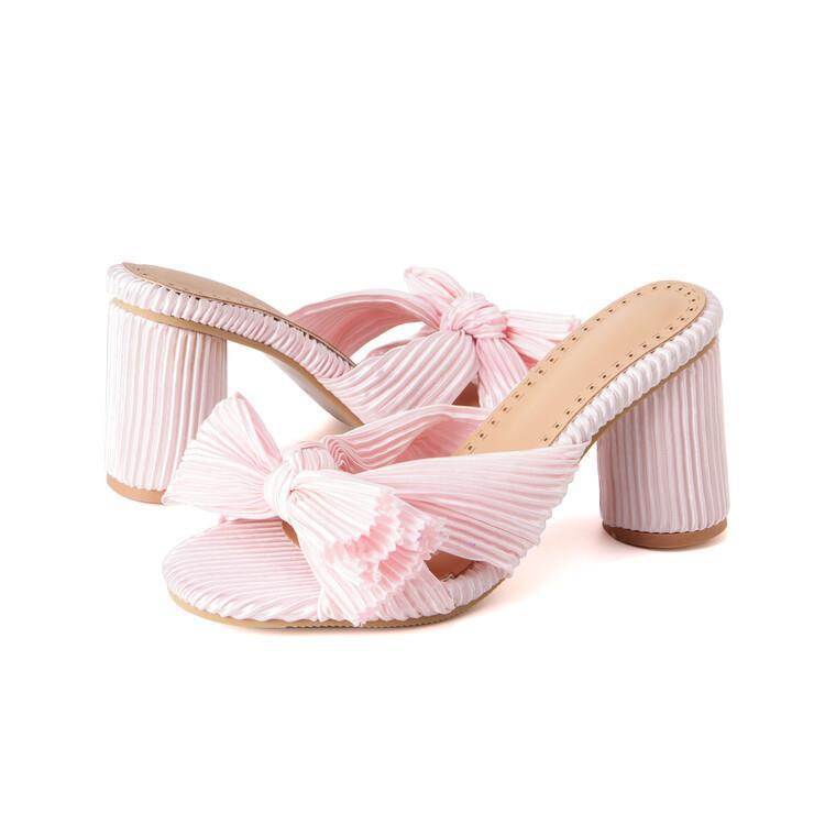 Satin Lantern-Pleated Sandals, picture 2 of 10