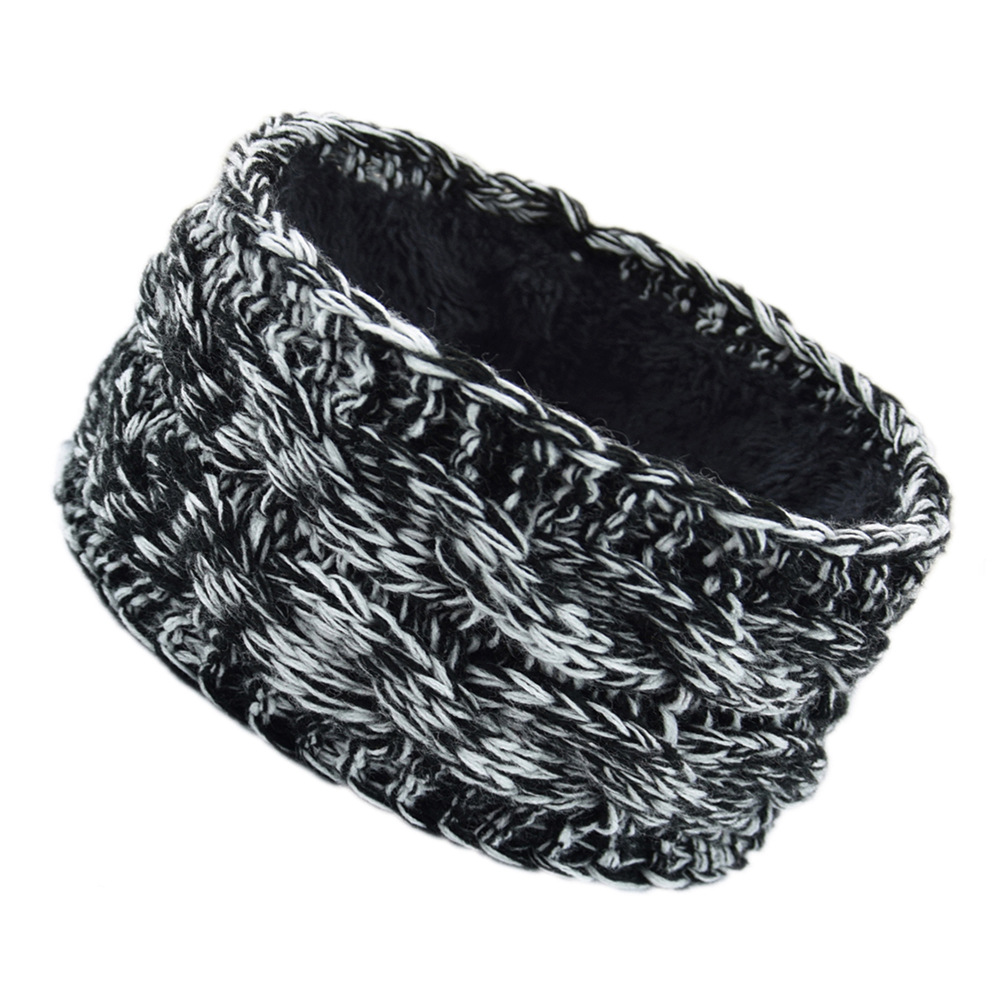 European And American Plus Velvet Knitted Hair Band Wool Color Dot Yarn Headband Variegated Warm Hair Accessories