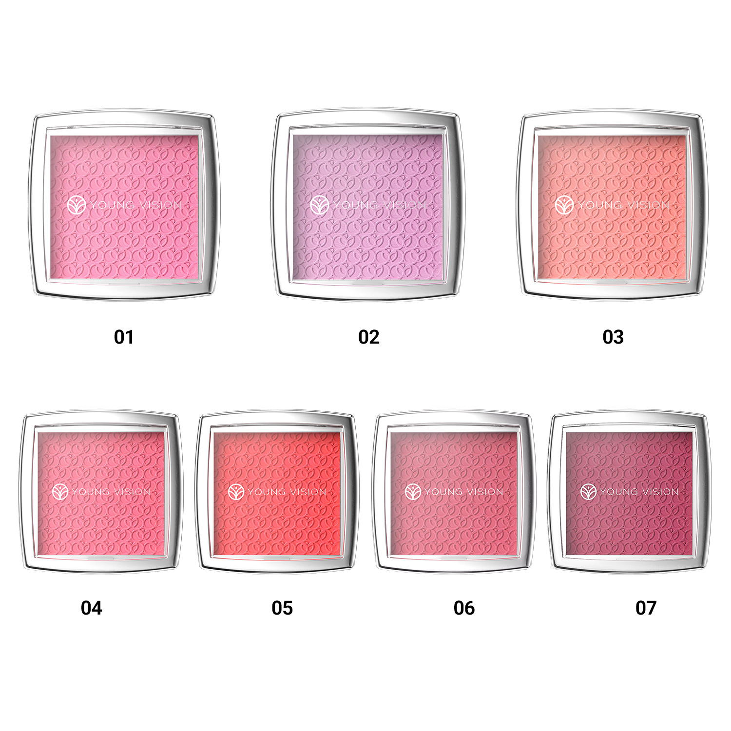 7-Color Soft Mist Embossed Blush Palette