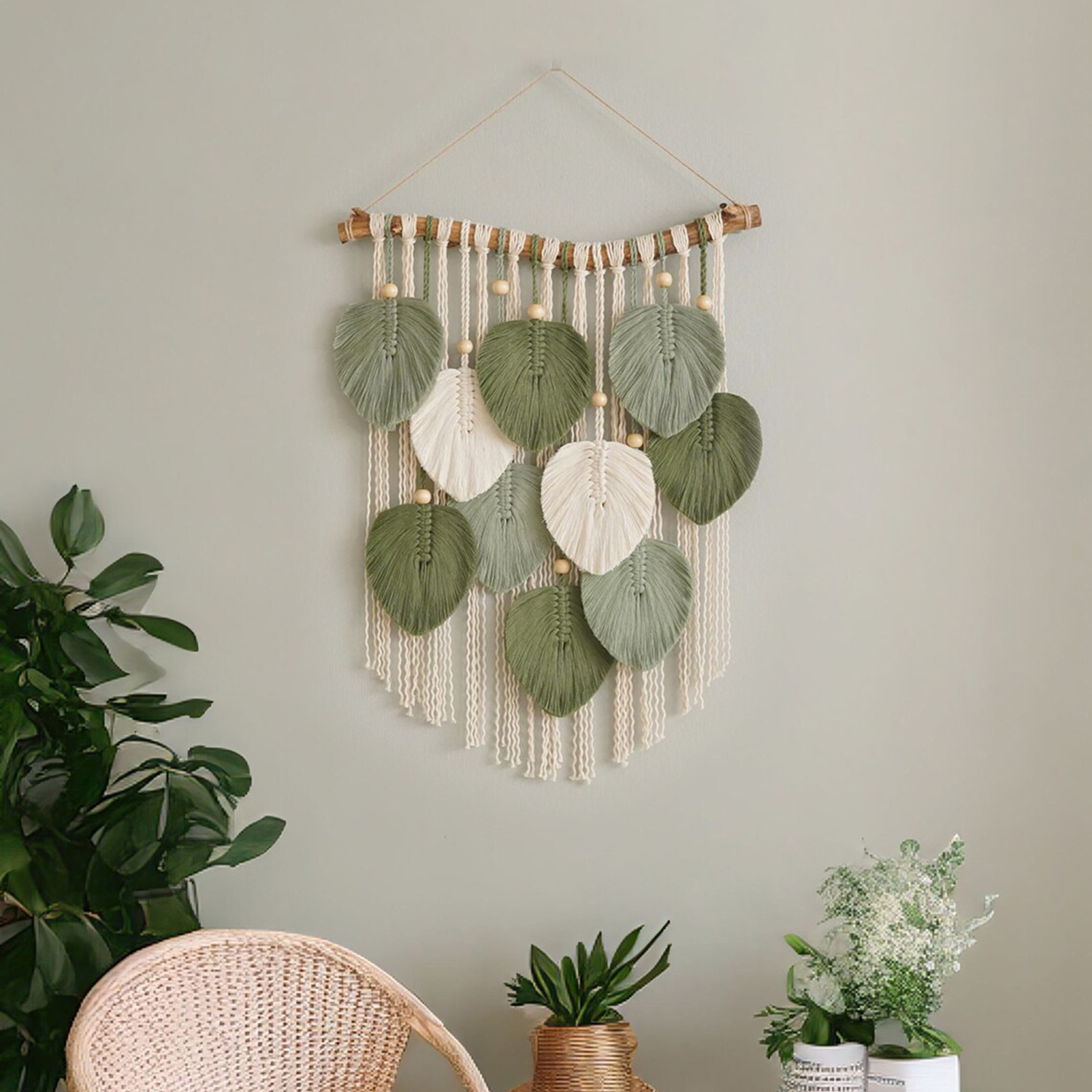 Handwoven Leaf Wall Hanging Tapestry