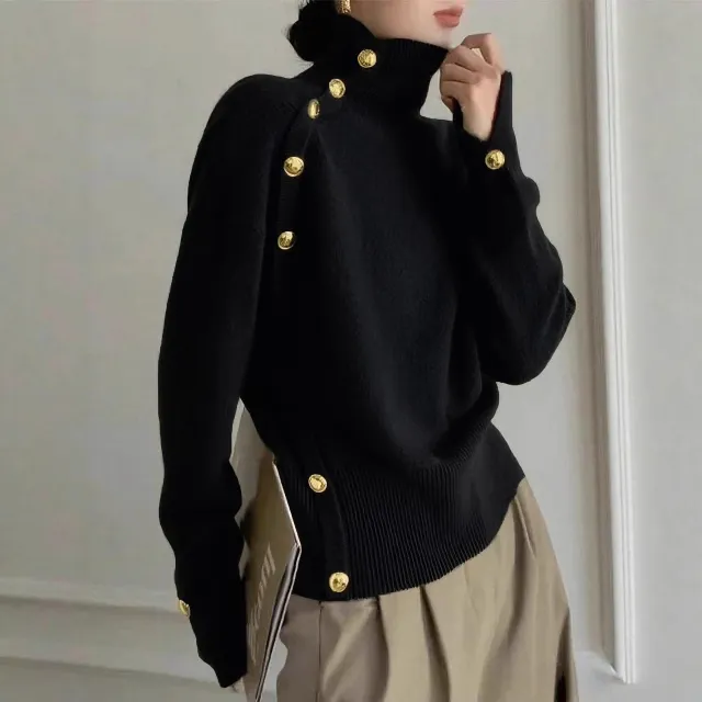 Women's Clothing Autumn And Winter Turtleneck Sweater Black - Shop at LoveMi