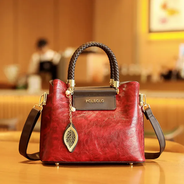 Mid age Women's Mom style Large capacity Versatile Tote Bag Carmine - Shop at LoveMi