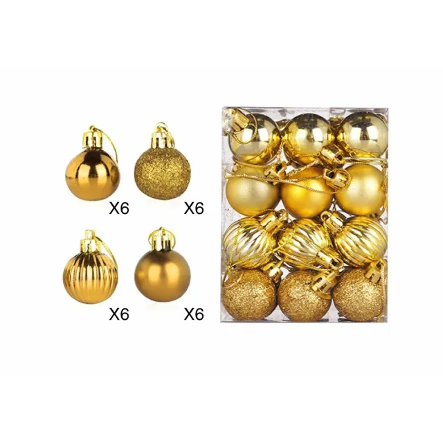 Christmas Ball 3cm Electroplating Bright Special shaped Ball Plastic Gold - Shop at LoveMi