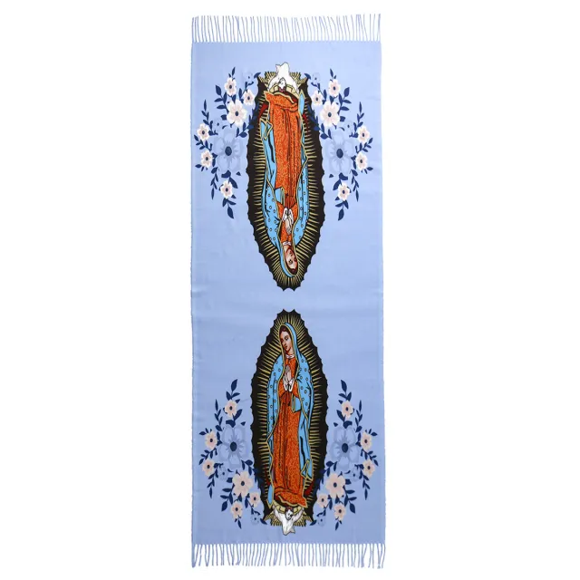 Virgin Printed Cashmere Women's Scarf All match Warm Bib Shawl Blue - Shop at LoveMi