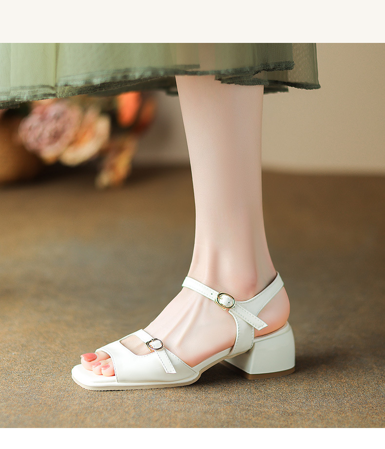 Chunky Heel Ankle-Strap Sandals — worn view 9