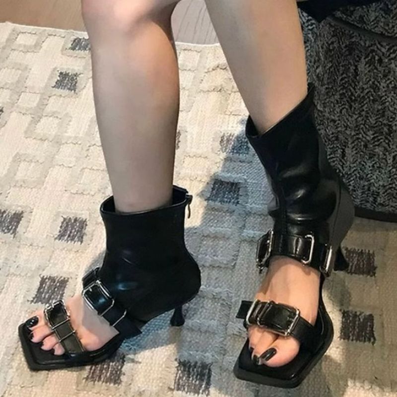 Square Toe Buckle Sandals, picture 2 of 4
