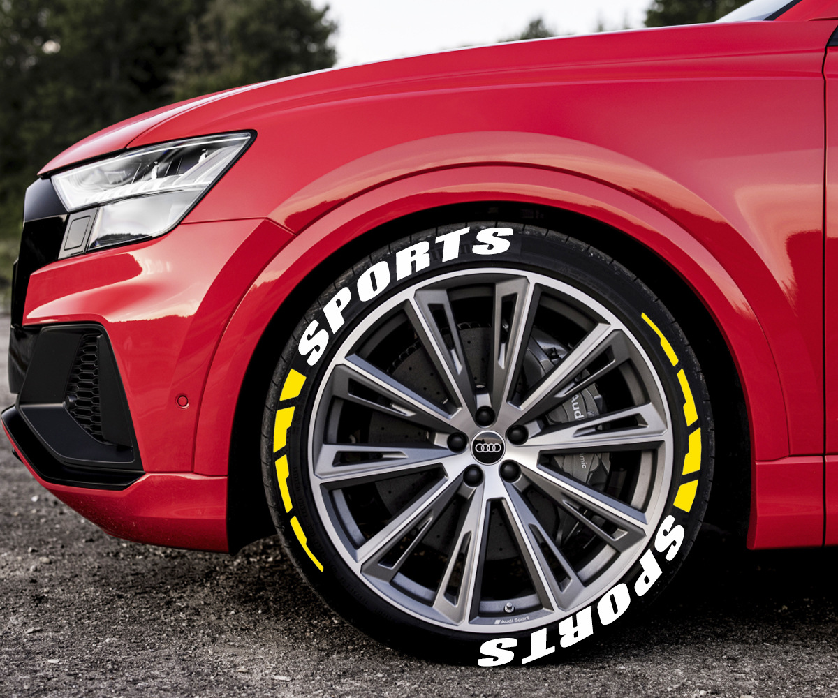 SPORTS Car Motorcycle Tire Letter Sticker Pvc Rubber Material Style Car Modification Wheel — foto 5