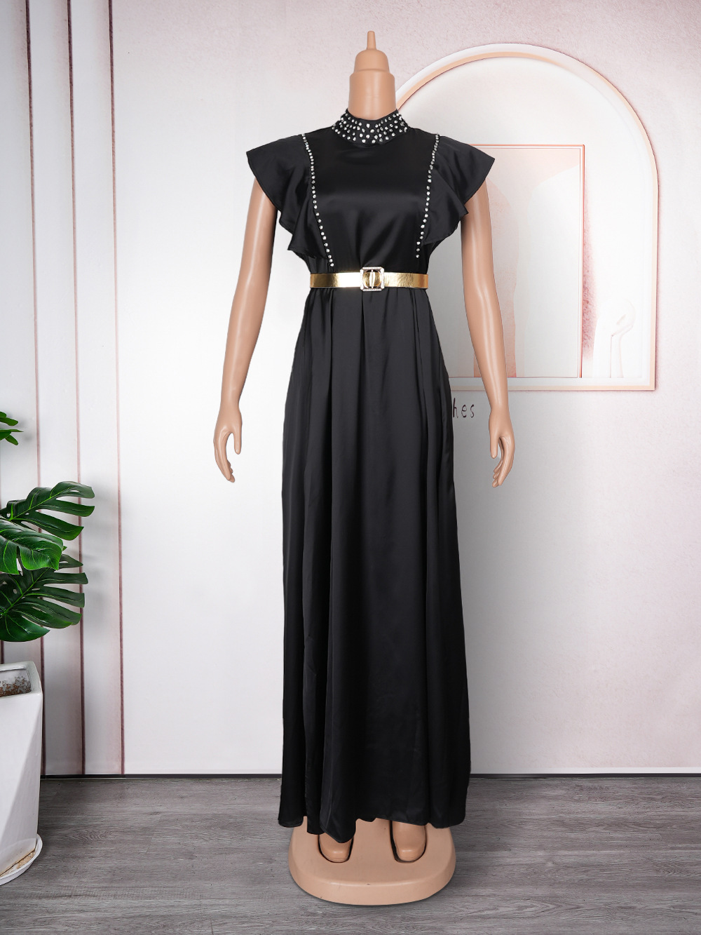 Banquet Evening Fashionable Elegant Style Rhinestone High Waist Dress - Image 4
