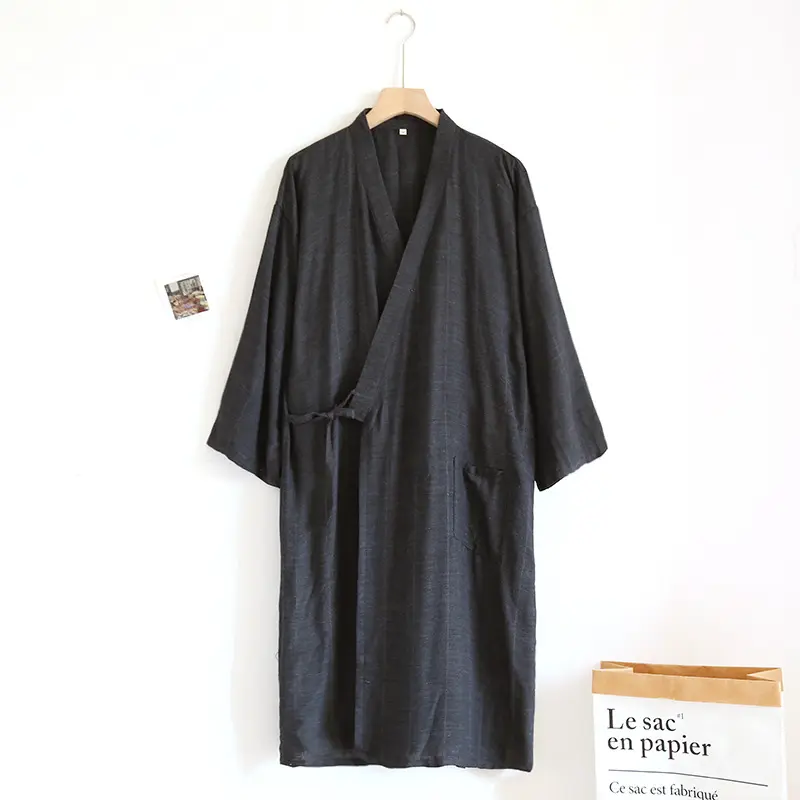 Japanese Style Lace-up Kimono Pajamas Men's Spring