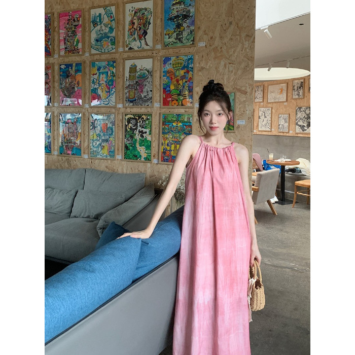 Women's Vacation Beach Halter Loose Sling Dress