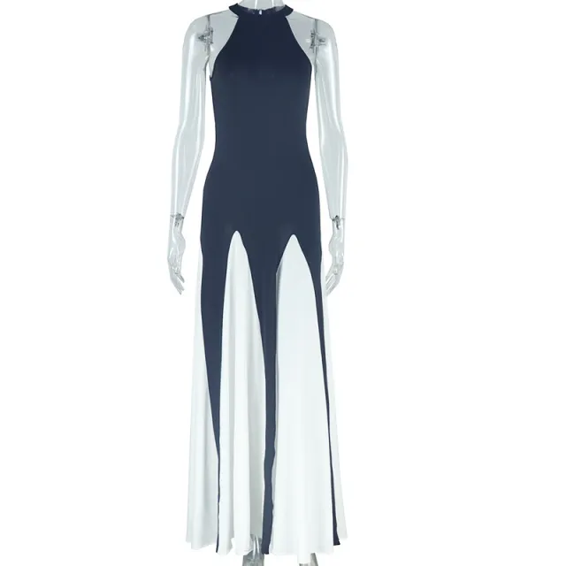 Sexy Crew neck Sleeveless Slim fit Asymmetrical Maxi Dress White - Shop at LoveMi